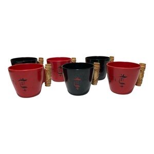 Rare Vintage MCM Acrylic Coffee Cup Set (6)